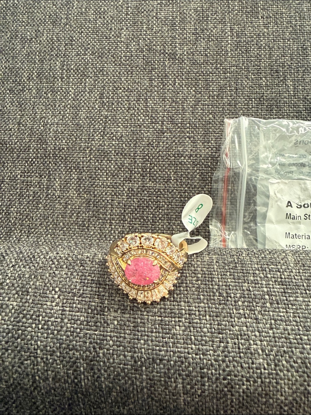 Bomb party OGGold-Tone Pink Stone Pavé ring - Women Jewelry